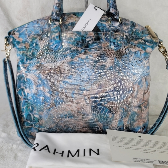 ☆ Brahmin 2 SET Duxbury Melbourne Purse Bag Satchel Ocersized Wristlet - Picture 7 of 15